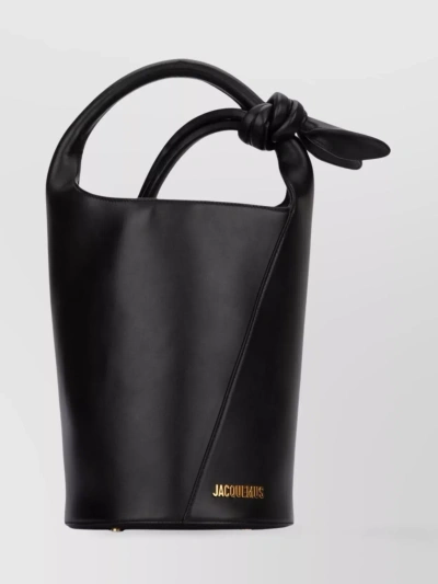 JACQUEMUS STRUCTURED HANDLE BAG WITH KNOTTED DETAIL