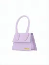 Jacquemus Structured Lavender Tote Bag With Flap Closure In White
