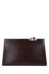 Jacquemus Structured Leather Clutch Bag In Pink