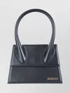 Jacquemus Structured Shoulder Bag Detachable Strap Top Handle In Black