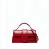 Jacquemus Rectangular Smooth Top Handle Shoulder Bag In Red