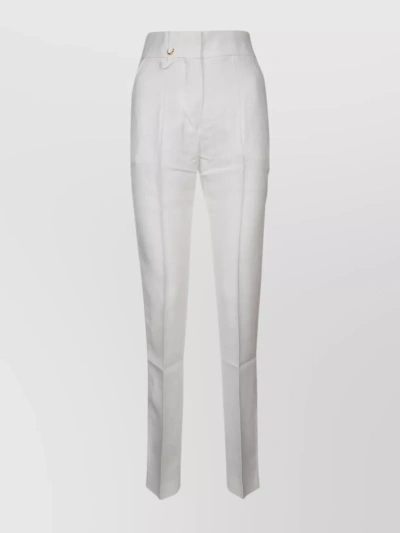 JACQUEMUS STRUCTURED TROUSERS WITH FRONT CREASE AND BELT LOOPS