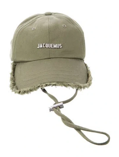 Pre-owned Jacquemus Studded Canvas Baseball Cap In Green
