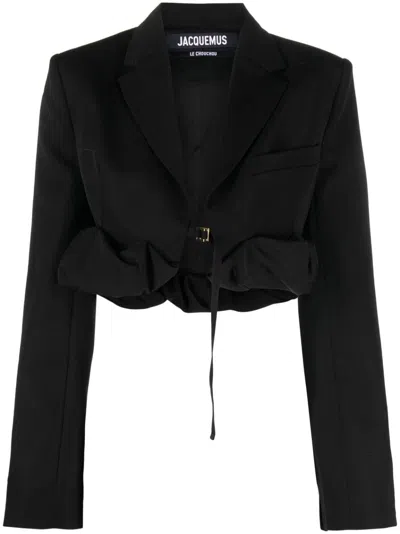 Jacquemus Stylish Black Cropped Jacket For Women