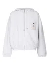 Jacquemus Le Hoodie Torneo Club Logo Patch Cotton Hoodie In Grey