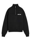 Jacquemus Le Camionneur Gros Grain Half Zip Fleece Sweatshirt In Black