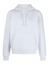 Jacquemus Organic Cotton Embroidered Hooded Sweatshirt In Grey