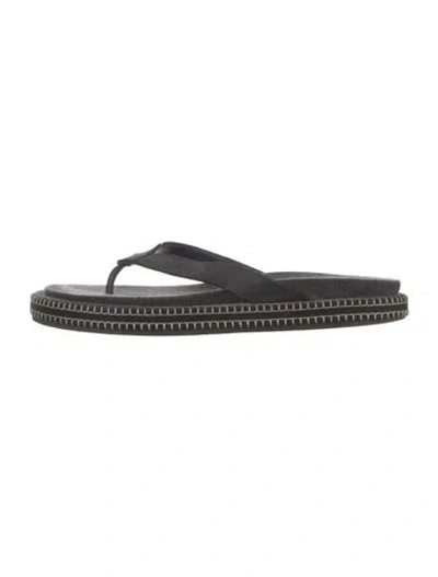 Pre-owned Jacquemus Suede Flip Flops In Black