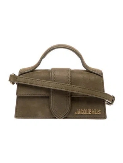 Pre-owned Jacquemus Suede  Le Bambino Mini In Green