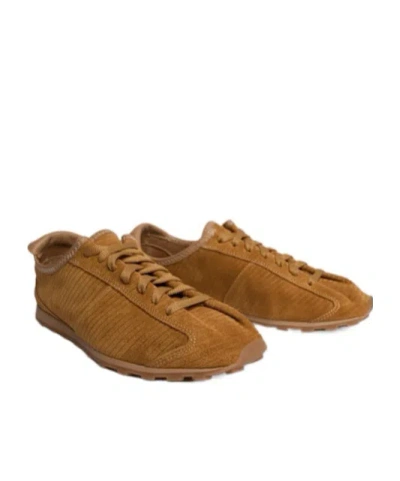 Jacquemus Les Tennis Sneakers In Soft Crocodile-embossed Suede In Brown