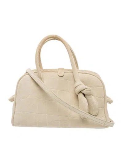 Pre-owned Jacquemus Suede Le Petit Turismo Small In Neutral