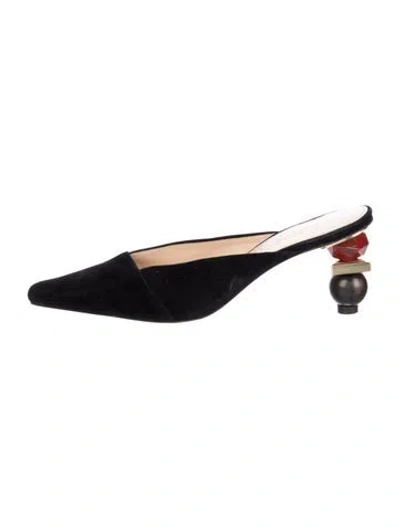 Pre-owned Jacquemus Suede Mules In Black
