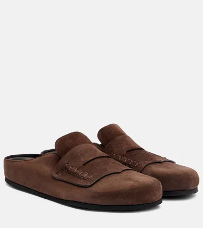Jacquemus Suede Mules In Brown