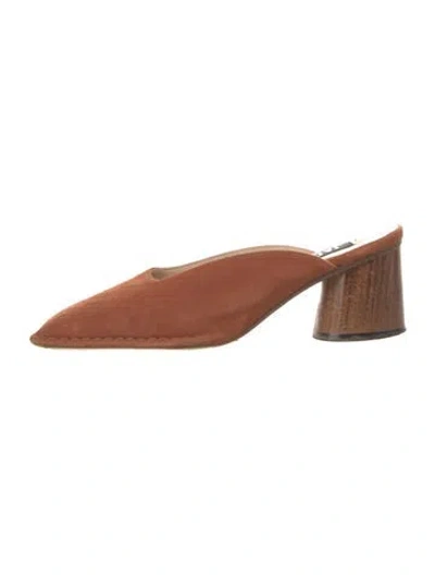 Pre-owned Jacquemus Suede Mules In Orange