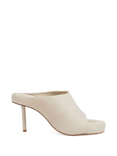 Jacquemus Suede Sandals In White