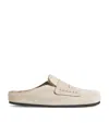 Jacquemus Suede Shearling Mule Loafers In Neutral