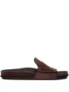 Jacquemus Diamond Cut Suede Slides With Flat Sole