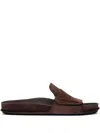 Jacquemus Diamond Cut Suede Slides With Flat Sole In Brown
