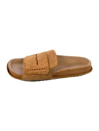 Pre-owned Jacquemus Suede Slides In Brown