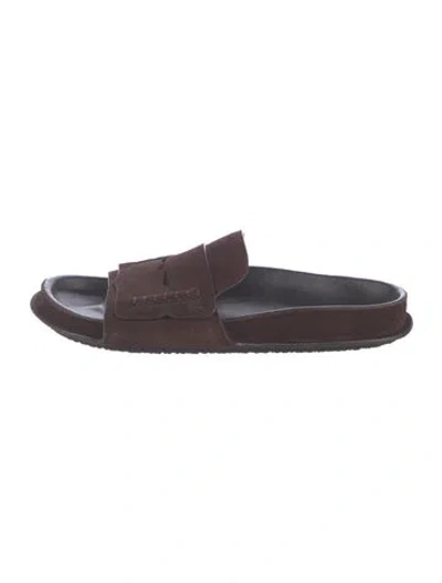 Pre-owned Jacquemus Suede Slides In Brown