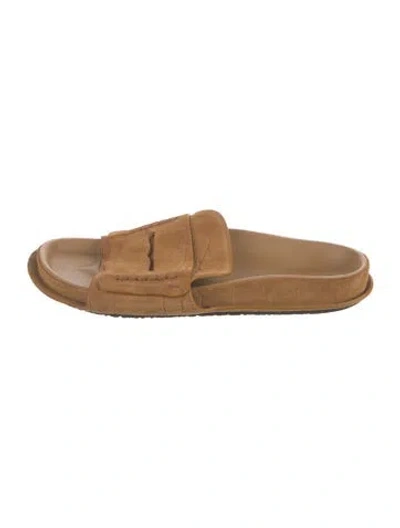 Pre-owned Jacquemus Suede Slides In Brown