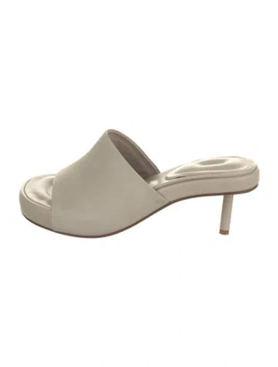 Pre-owned Jacquemus Suede Slides In Neutral