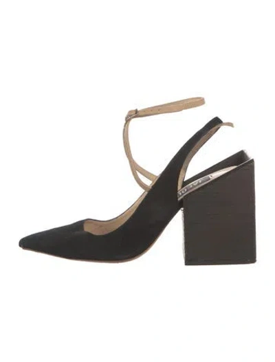 Pre-owned Jacquemus Suede Slingback Pumps In Black
