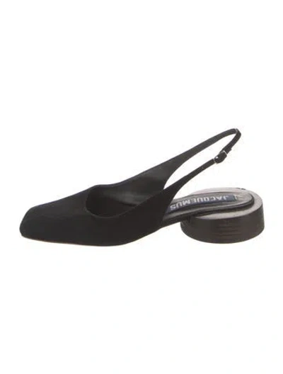 Pre-owned Jacquemus Suede Slingback Sandals In Black