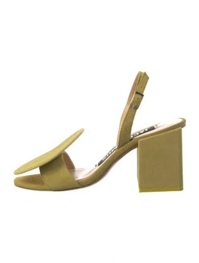 Pre-owned Jacquemus Suede Slingback Sandals In Green