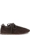 Jacquemus The Tennis Leather-trimmed Suede Sneakers In Brown