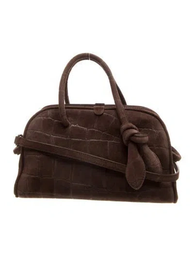 Pre-owned Jacquemus Suede Top Handle Bag In Brown