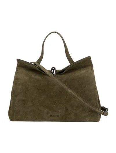 Pre-owned Jacquemus Suede Top Handle Bag In Green