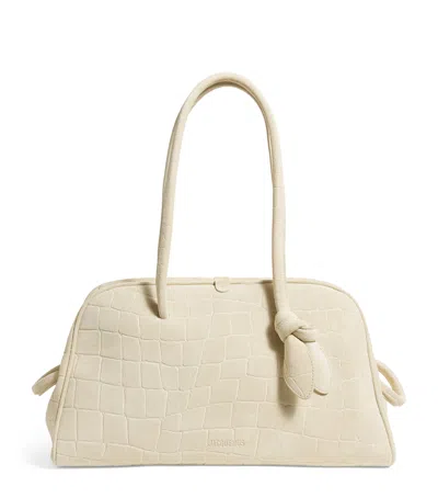 Jacquemus Suede Turismo Top-handle Bag In White