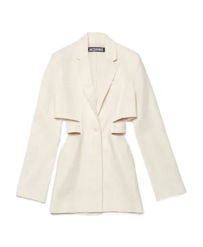 Jacquemus Suit Jacket Mini Dress In White