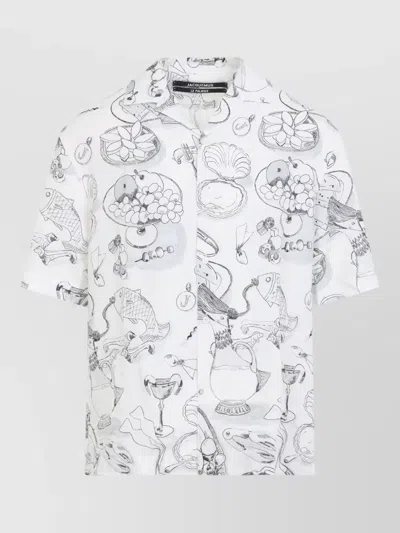 Jacquemus Summer Cocktail Shirt Short Sleeve Relaxed In White