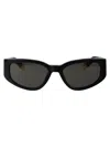 Jacquemus Rectangle-frame Sunglasses In 01 Black/ Yellow Gold/ Grey