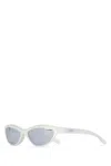 Jacquemus Curvo Cat Eye Sunglasses With Silver Lenses In White