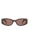Jacquemus Sunglasses With Oval Frame And Animal Print In Black