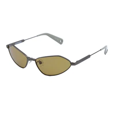 Jacquemus Sunglasses Cat Eye Full Rim, Gold Frame And Brown Lens Jac/68c1 In Gray