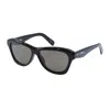 Jacquemus Sunglasses Cat Eye Full Rim, Shiny Black Frame And Grey Lens Jac/59c1 In Black