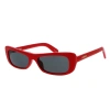 Jacquemus Capri Rectangle Acetate Sunglasses In Red