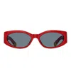 Jacquemus The Ovalo Logo Sunglasses In Red