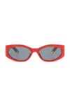 Jacquemus The Ovalo Logo Sunglasses In Red