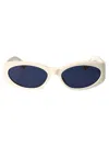 Jacquemus Womens White Ovalo Oval-frame Acetate Sunglasses In White Blue