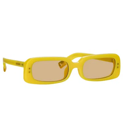 Jacquemus Azzuro Rectangle-frame Sunglasses In Yellow