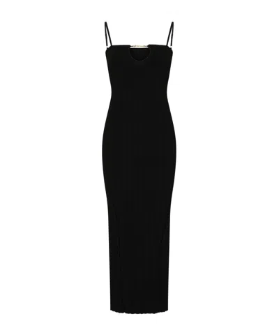 Jacquemus La Sierra Bodycon Maxi Dress In Gold