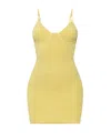 Jacquemus Scala Knitted Minidress In Yellow