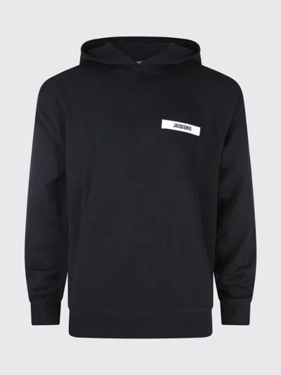 Jacquemus Cotton Fabric Hoodie With Long Sleeves In Black