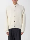 Jacquemus Soft Knit Cardigan Embroidered Detail In Neutral