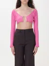 Jacquemus La Maille Pralu Cropped Cardigan In Fuchsia